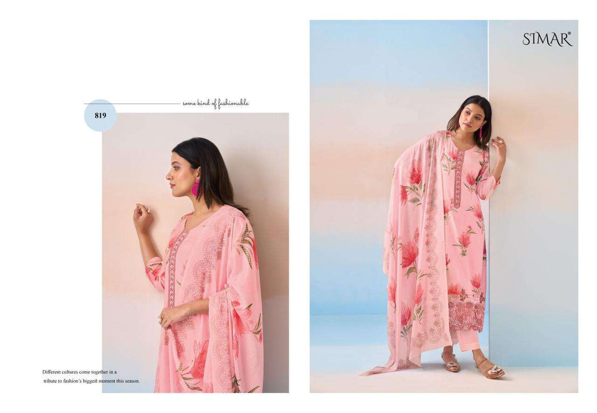 Glossy Saaras Pure Viscose Muslin Digital Printed Dress Material