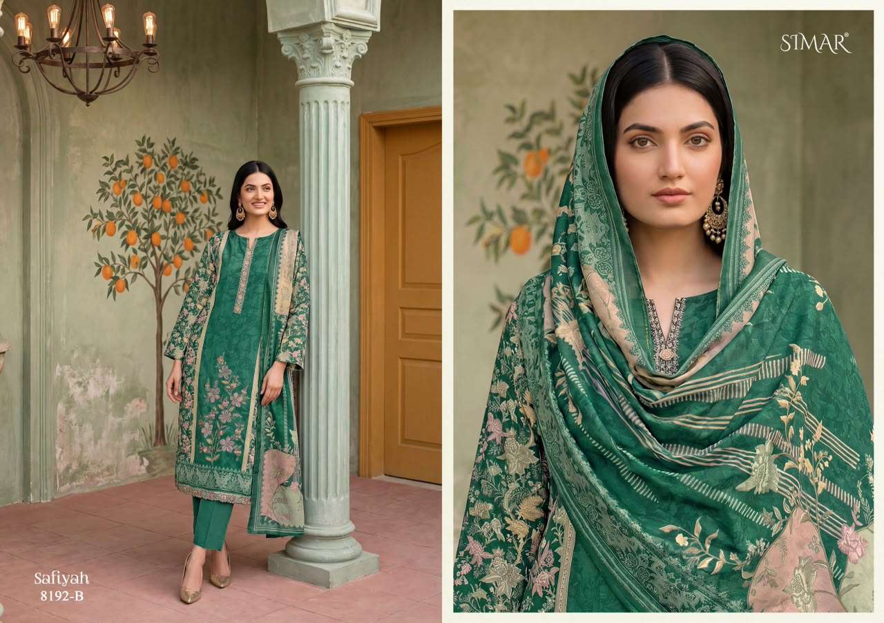 Glossy Safiyah Premium Muslin Embroidered Dress Material