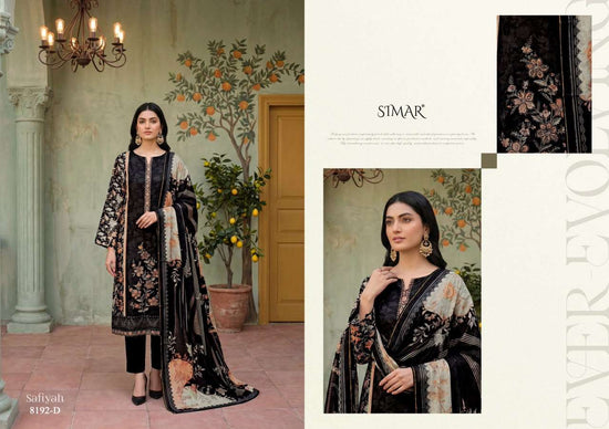 Glossy Safiyah Premium Muslin Embroidered Dress Material - Amrah Wholesale