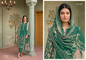 Glossy Safiyah Premium Muslin Embroidered Dress Material - Amrah Wholesale