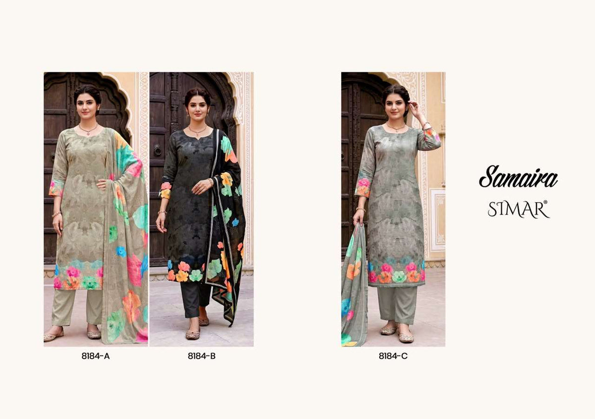 Glossy Samaira Pure Viscose Muslin Digital Printed Dress Material