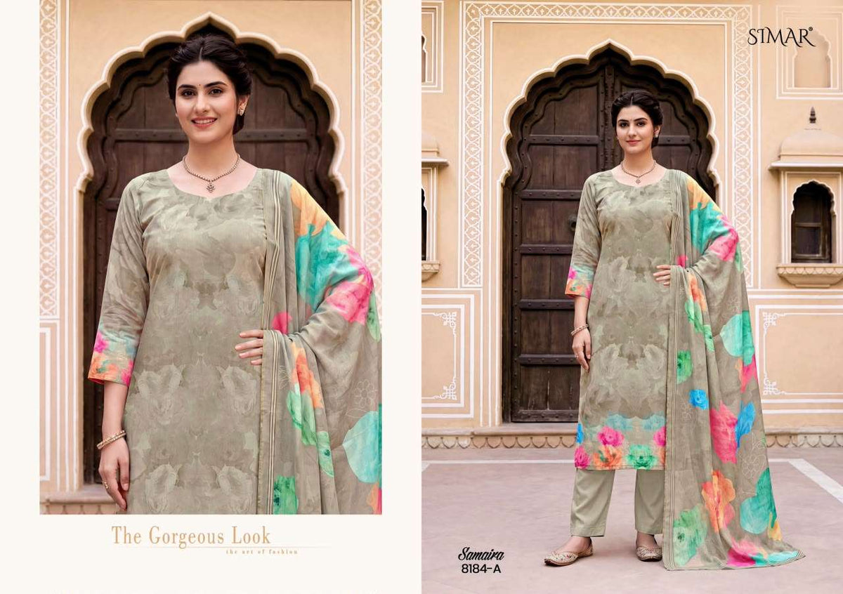 Glossy Samaira Pure Viscose Muslin Digital Printed Dress Material