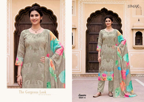 Glossy Samaira Pure Viscose Muslin Digital Printed Dress Material