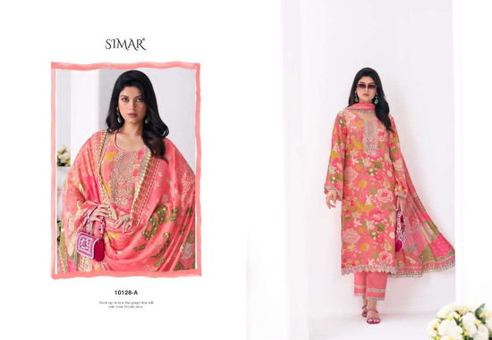 Glossy Sanaaz Pure Viscose Muslin Embroidered Dress Material - Amrah Wholesale