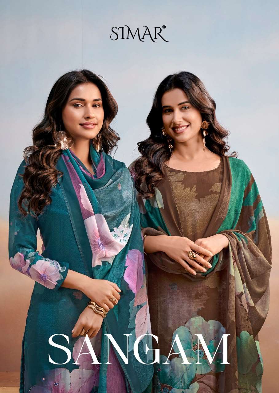 Glossy Sangam Pure Viscose Muslin Dress Material