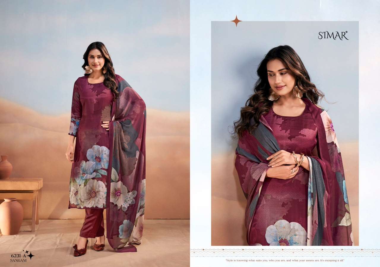 Glossy Sangam Pure Viscose Muslin Dress Material