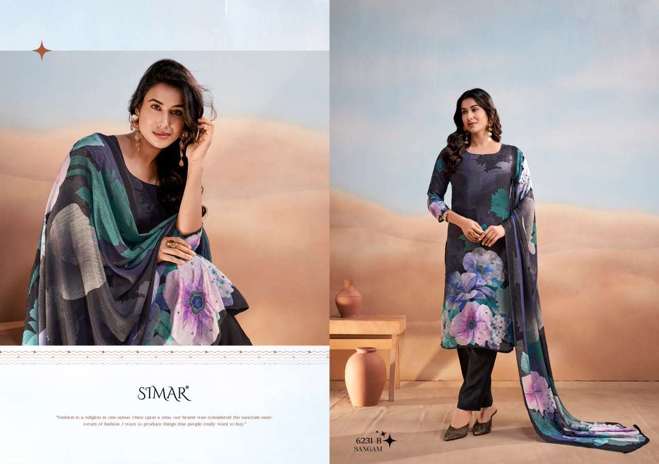 Glossy Sangam Pure Viscose Muslin Dress Material