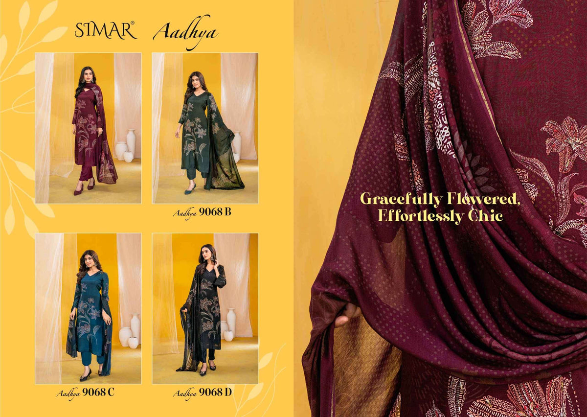 Glossy Simar Aadhya Dress Material Wholesale Catalogue - Amrah Wholesale