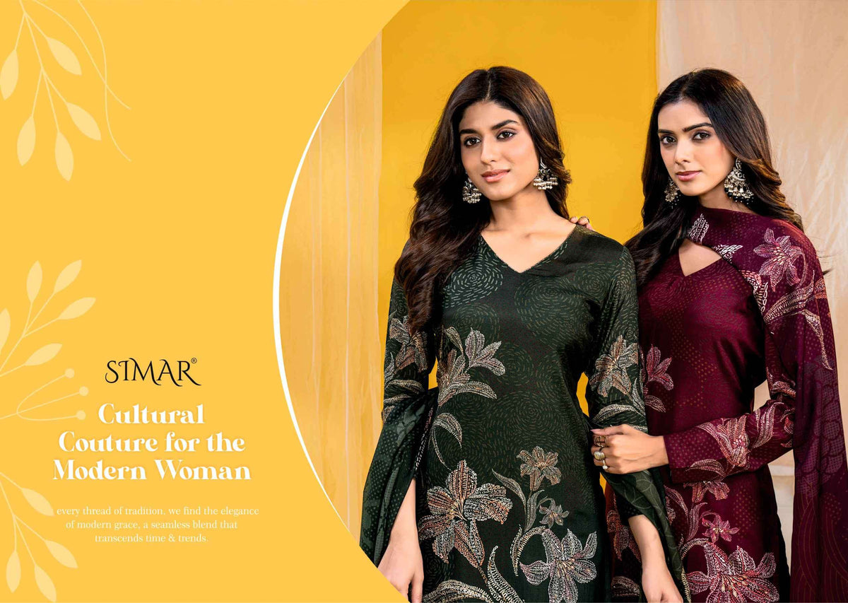 Glossy Simar Aadhya Dress Material Wholesale Catalogue - Amrah Wholesale