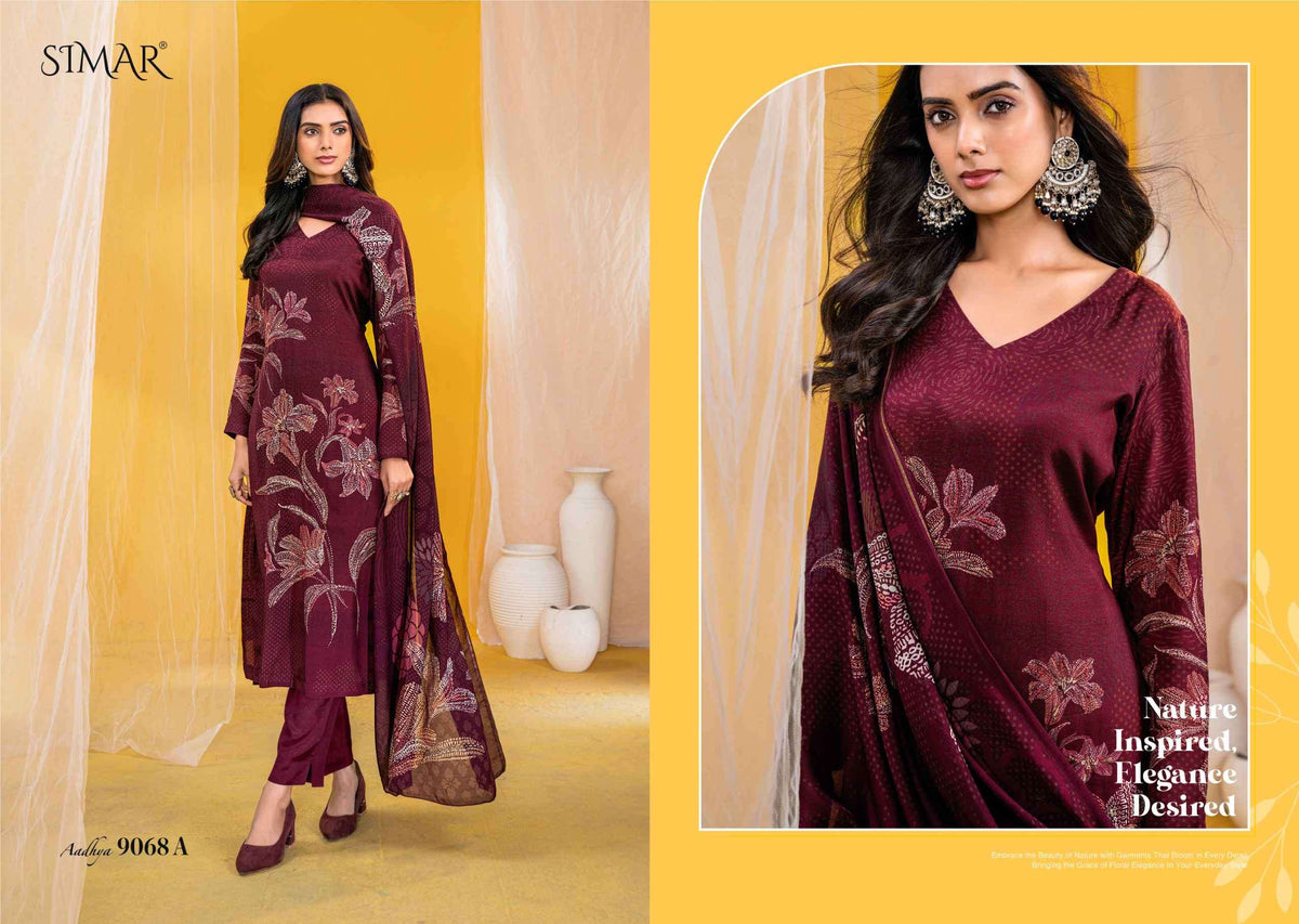 Glossy Simar Aadhya Dress Material Wholesale Catalogue - Amrah Wholesale