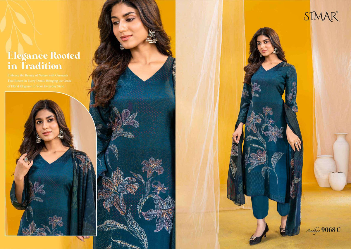 Glossy Simar Aadhya Dress Material Wholesale Catalogue - Amrah Wholesale