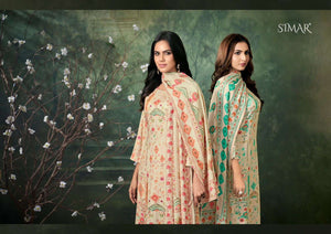 Glossy Simar Gulzar Pure Viscose Pashmina Unstitched Dress Material
