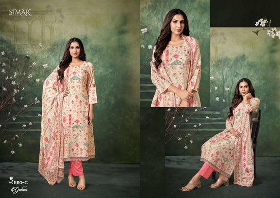 Glossy Simar Gulzar Pure Viscose Pashmina Unstitched Dress Material