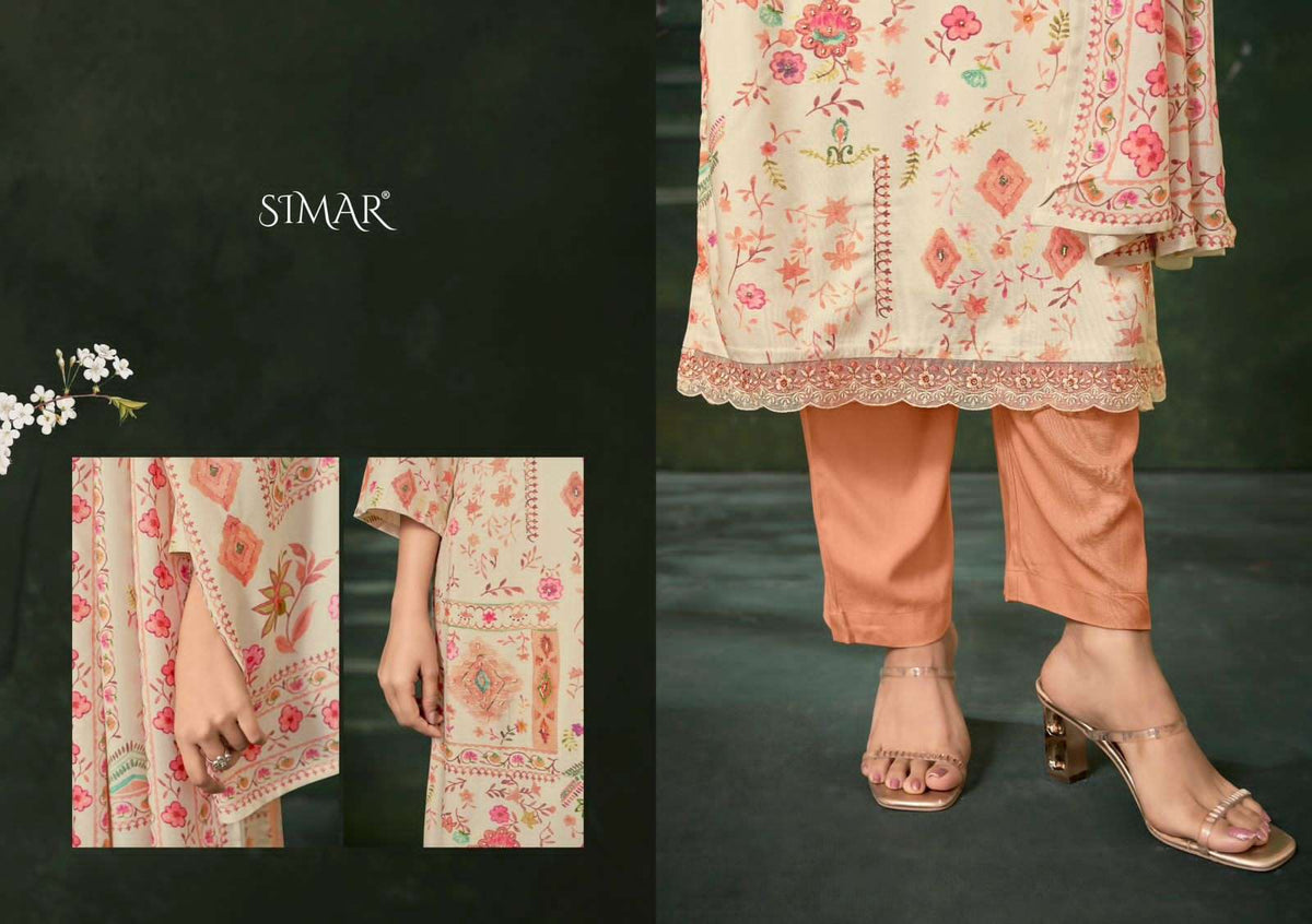Glossy Simar Gulzar Pure Viscose Pashmina Unstitched Dress Material