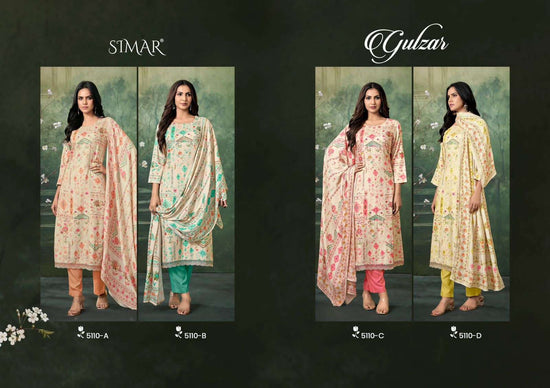 Glossy Simar Gulzar Pure Viscose Pashmina Unstitched Dress Material