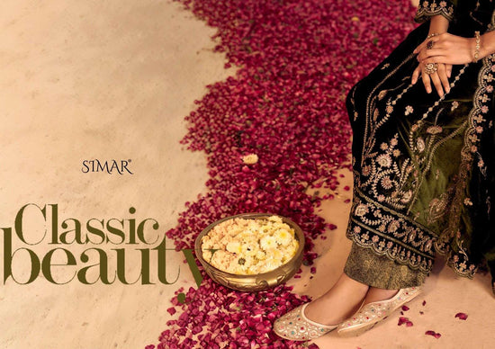 Glossy Simar Jashn E Bahaara Premium Velvet Dress Material