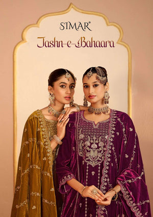 Glossy Simar Jashn E Bahaara Premium Velvet Dress Material