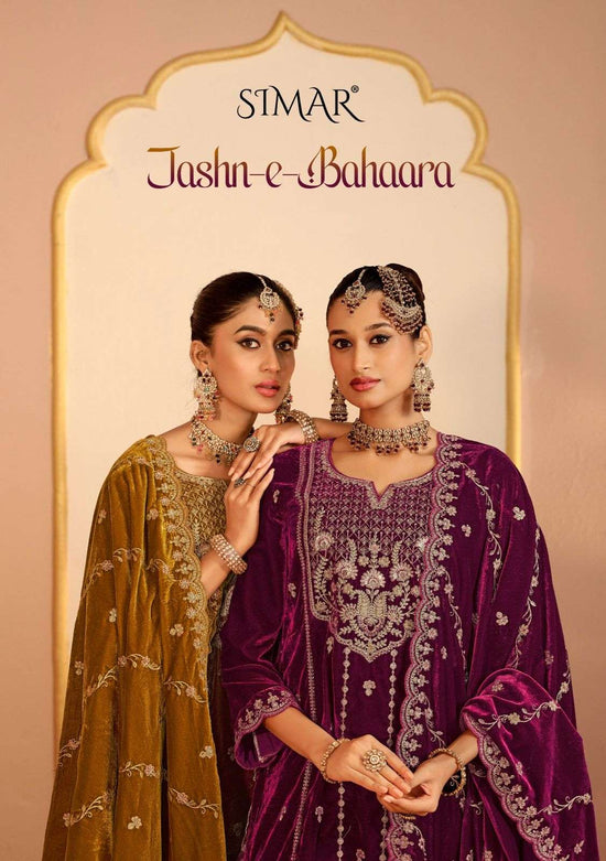 Glossy Simar Jashn E Bahaara Premium Velvet Dress Material
