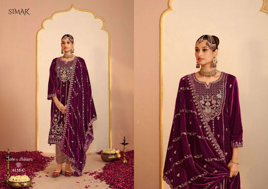 Glossy Simar Jashn E Bahaara Premium Velvet Dress Material
