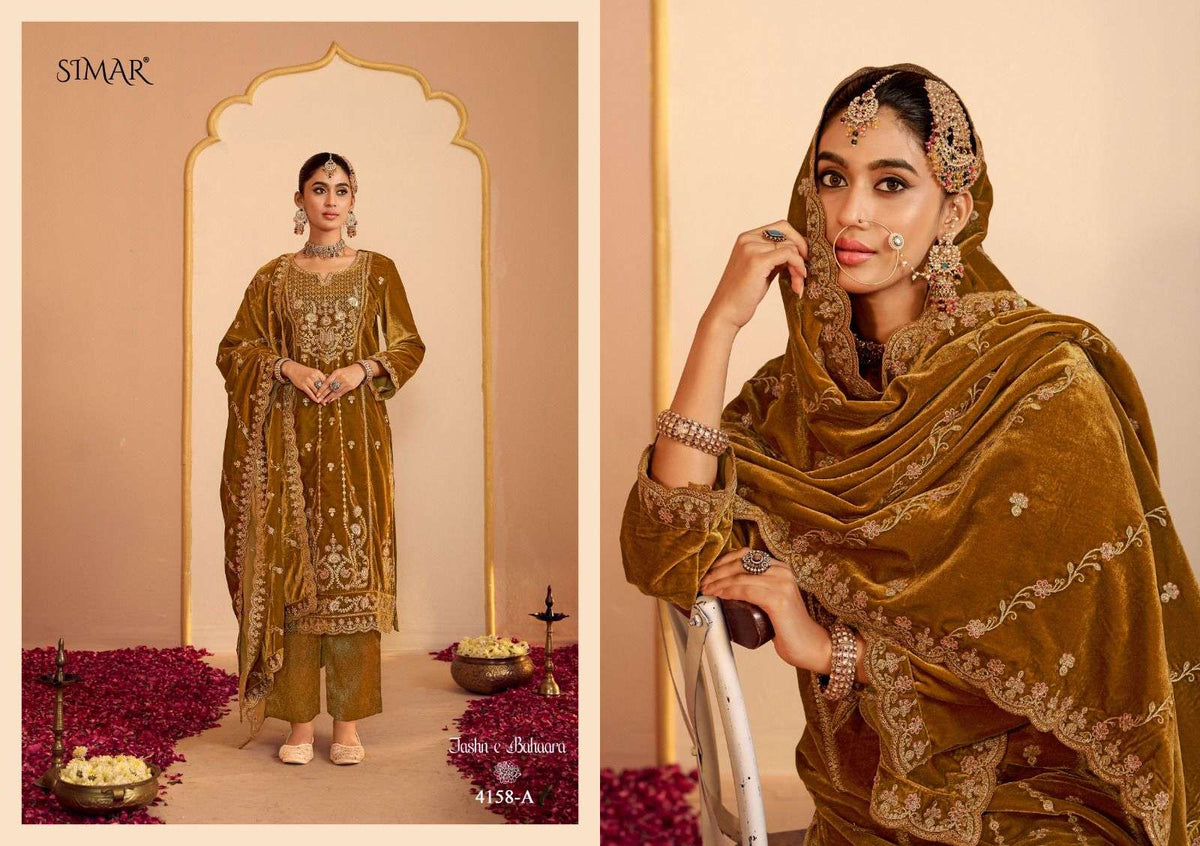 Glossy Simar Jashn E Bahaara Premium Velvet Dress Material