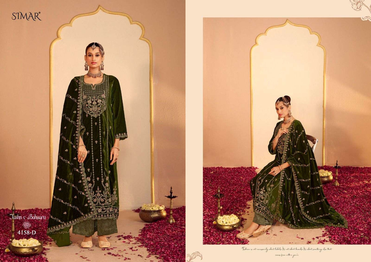 Glossy Simar Jashn E Bahaara Premium Velvet Dress Material