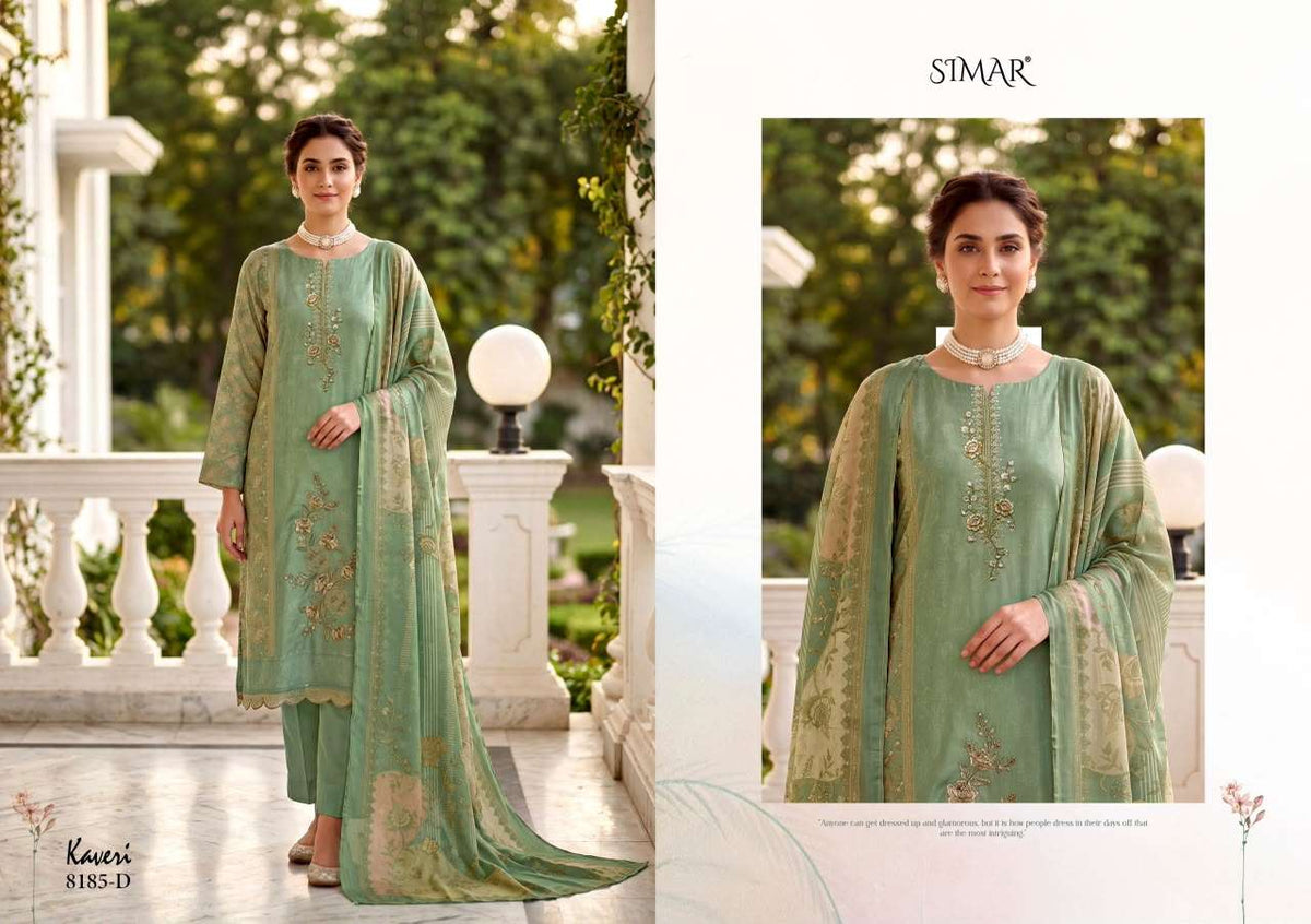 Glossy Simar Kaveri Pure Viscose Muslin Dress Material - Amrah Wholesale