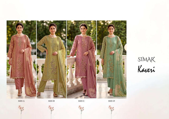 Glossy Simar Kaveri Pure Viscose Muslin Dress Material - Amrah Wholesale