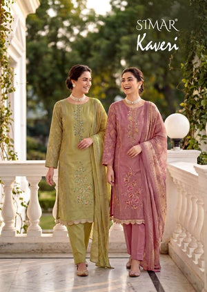 Glossy Simar Kaveri Pure Viscose Muslin Dress Material - Amrah Wholesale