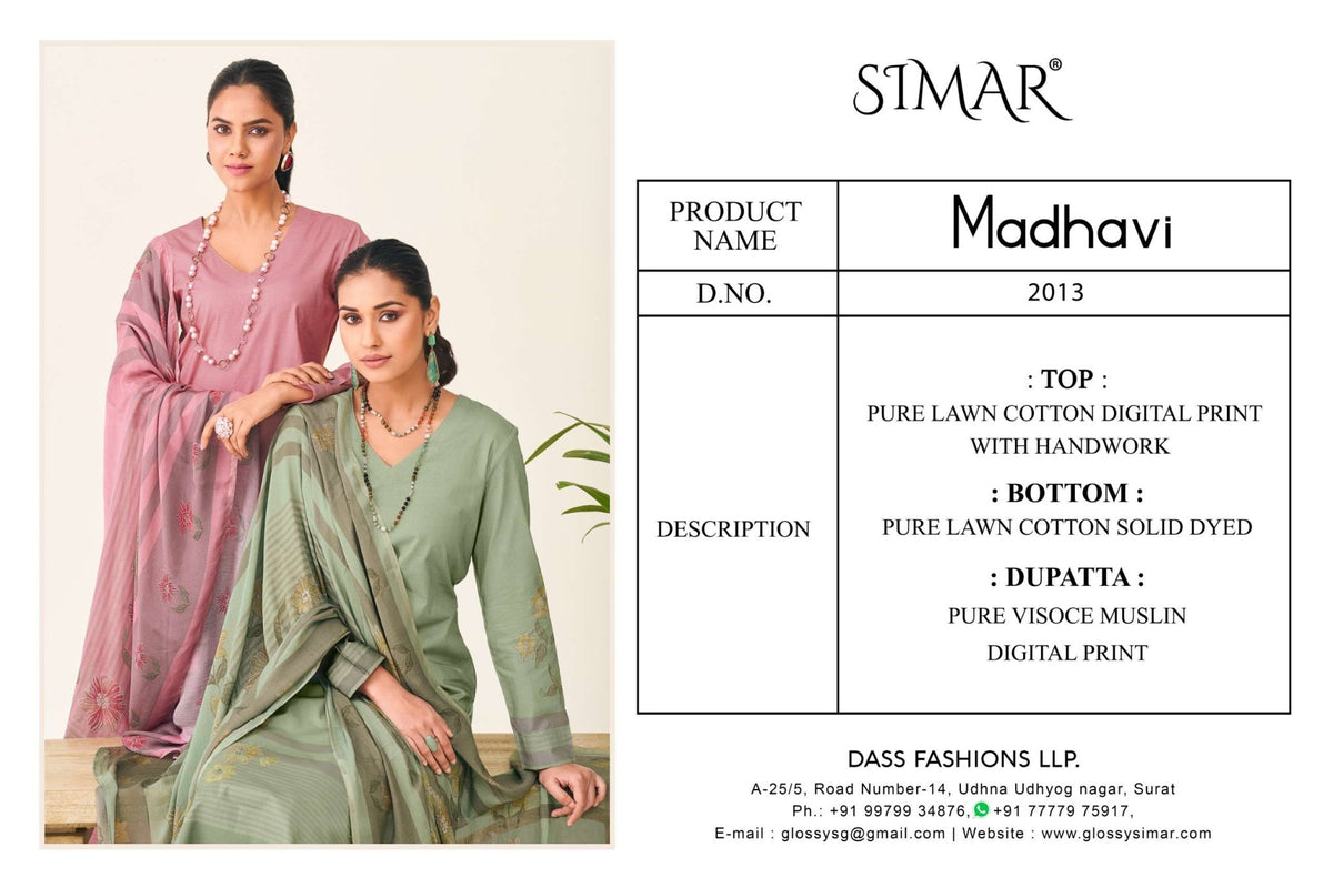 Glossy Simar Madhavi Dress Material Wholesale Catalogue - Amrah Wholesale