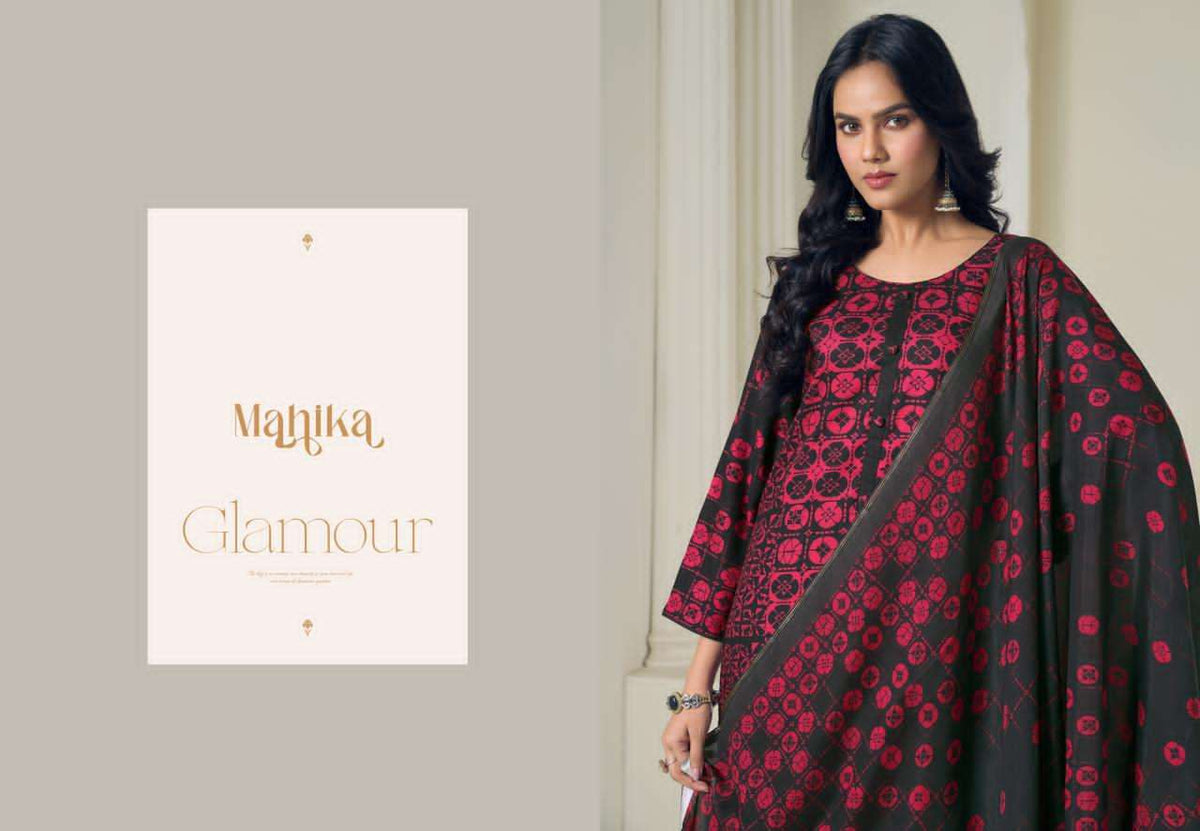 Glossy Simar Mahika Viscose Pashmina Embroidered Dress Material