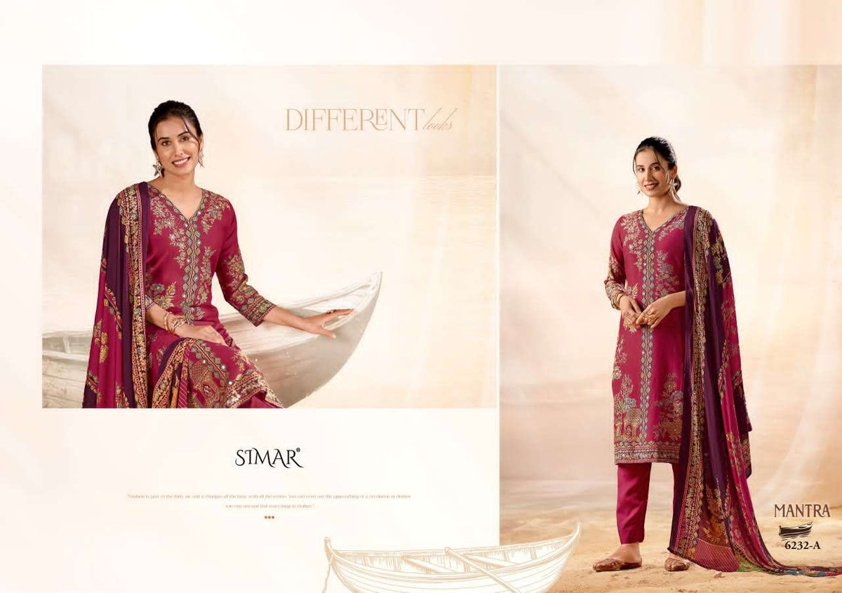 Glossy Simar Mantra Pure Lawn Cotton Dress Material Collection