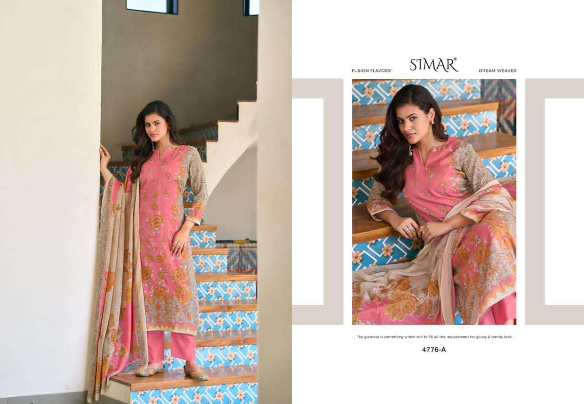 Glossy Simar Manvi 4776 Muslin Dress Material - Amrah Wholesale