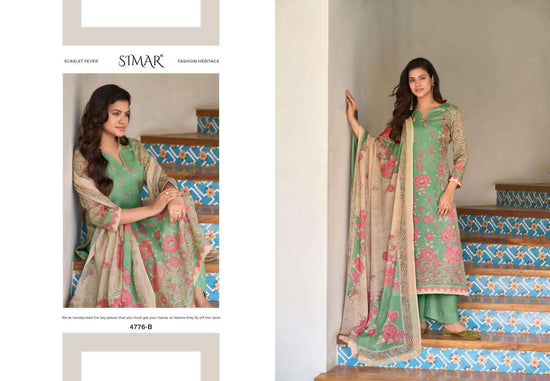 Glossy Simar Manvi 4776 Muslin Dress Material - Amrah Wholesale