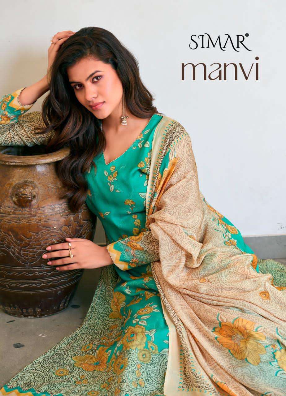 Glossy Simar Manvi 4776 Muslin Dress Material - Amrah Wholesale
