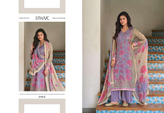 Glossy Simar Manvi 4776 Muslin Dress Material - Amrah Wholesale