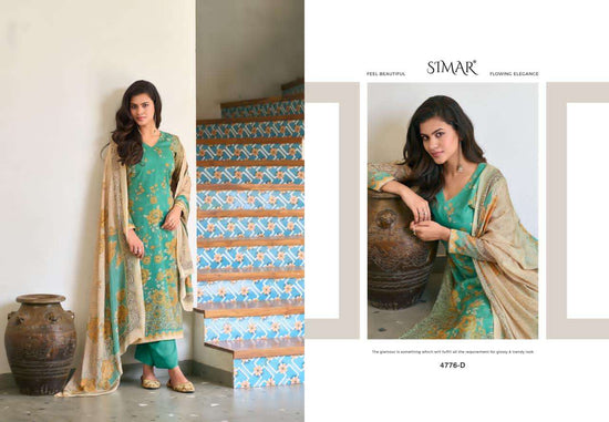 Glossy Simar Manvi 4776 Muslin Dress Material - Amrah Wholesale