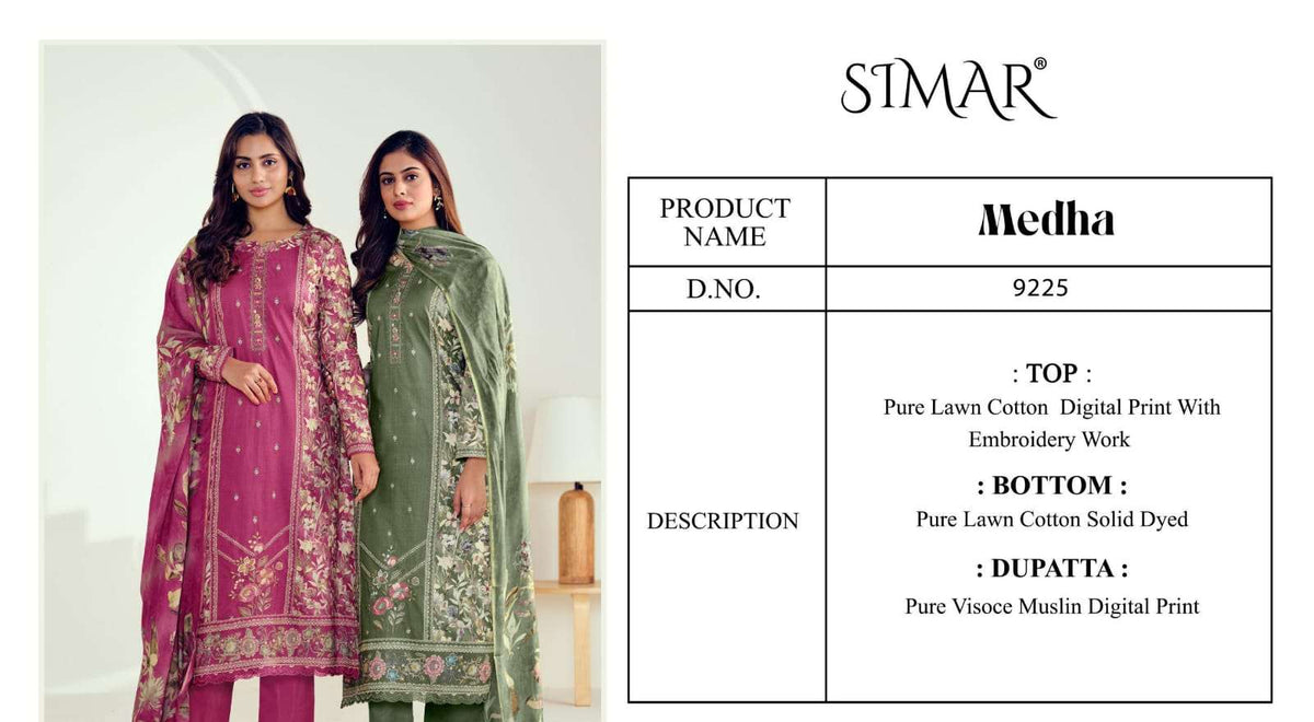 Glossy Simar Medha Dress Material Wholesale Catalogue - Amrah Wholesale
