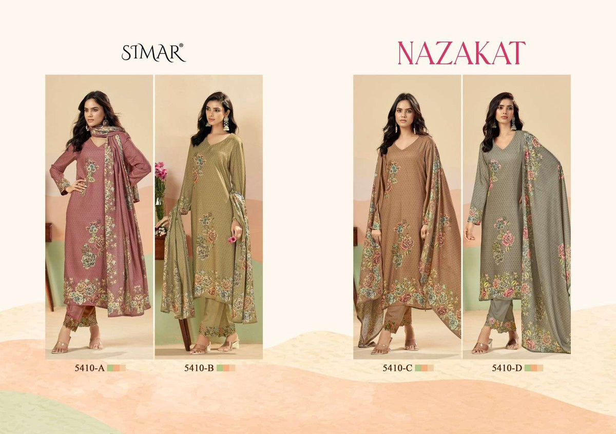 Glossy Simar Nazakat Dress Material Wholesale Catalogue - Amrah Wholesale