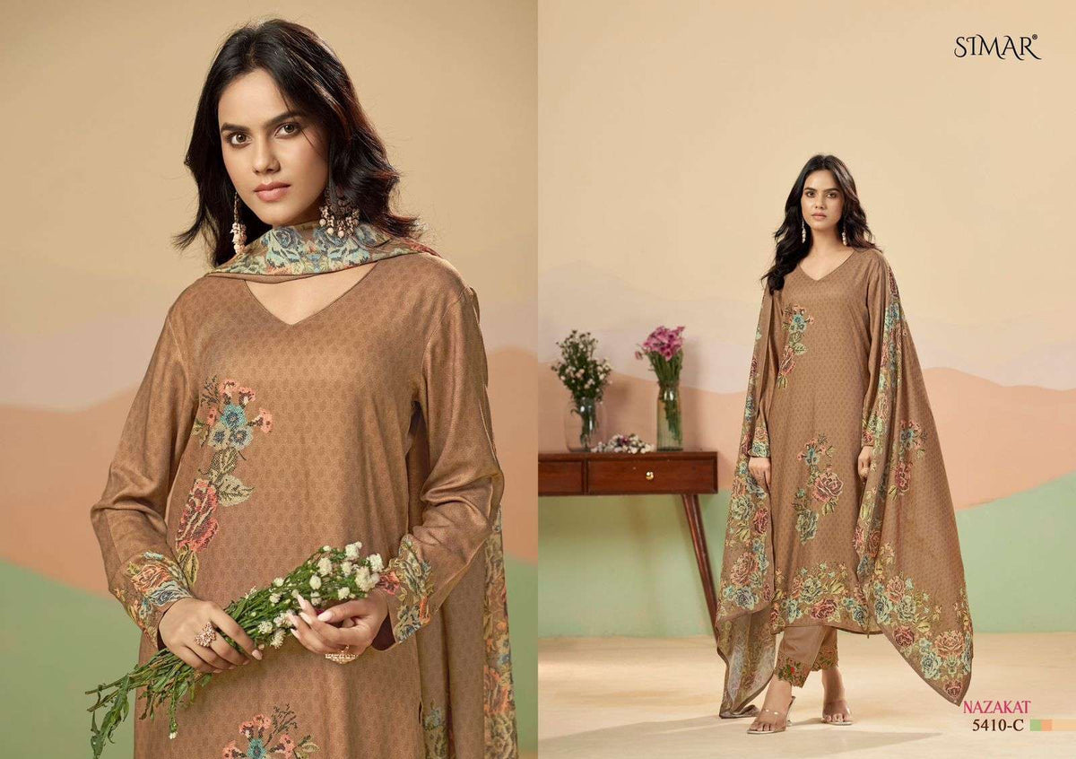 Glossy Simar Nazakat Dress Material Wholesale Catalogue - Amrah Wholesale