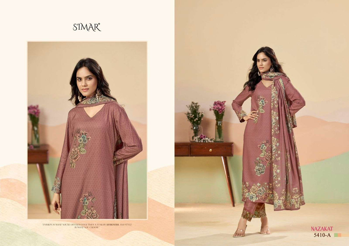 Glossy Simar Nazakat Dress Material Wholesale Catalogue - Amrah Wholesale