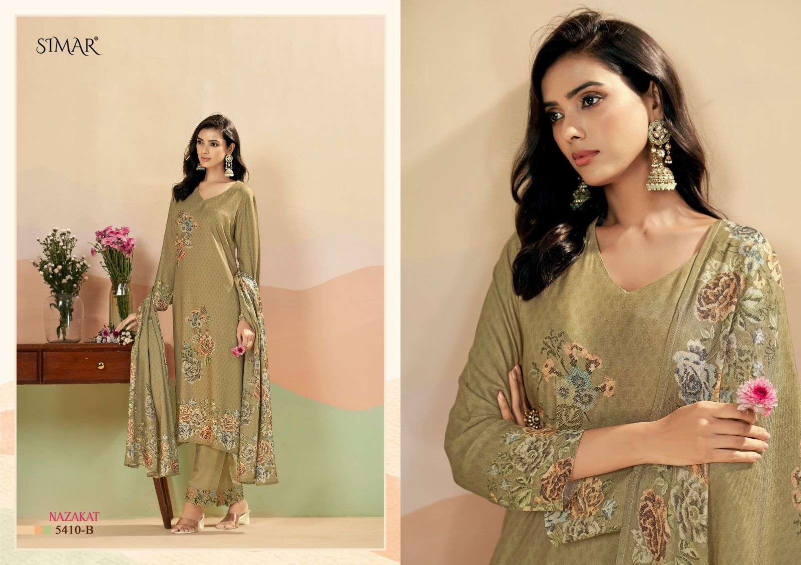 Glossy Simar Nazakat Dress Material Wholesale Catalogue - Amrah Wholesale