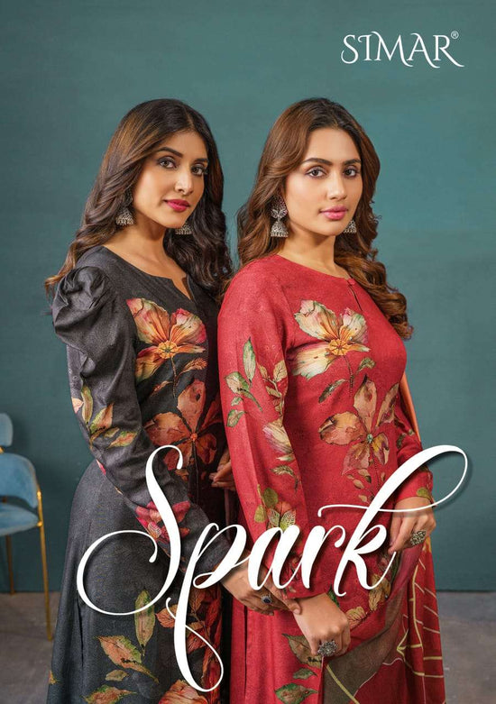 Glossy Simar Spark Digital Printed Viscose Pashmina Dress Material