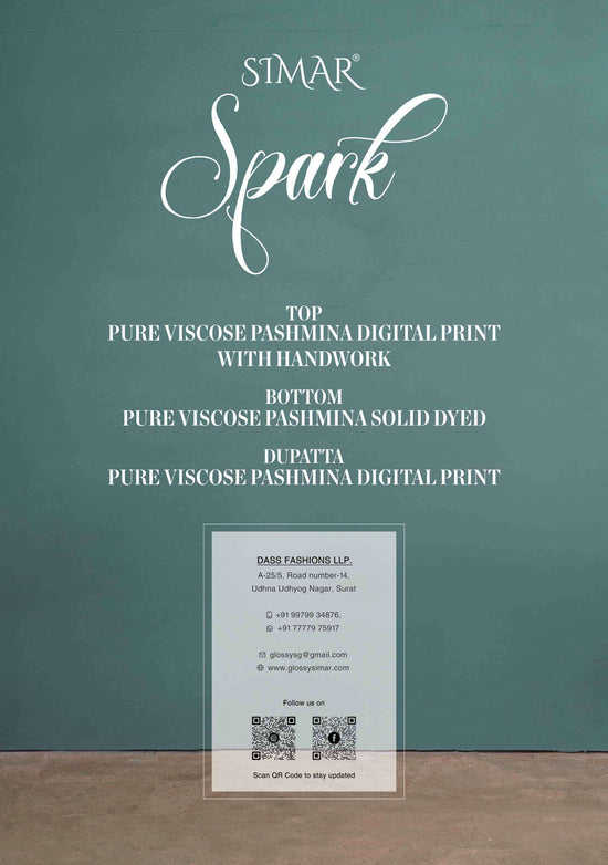 Glossy Simar Spark Digital Printed Viscose Pashmina Dress Material