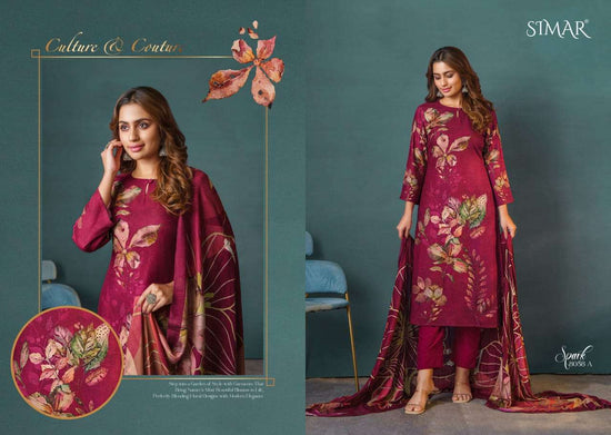 Glossy Simar Spark Digital Printed Viscose Pashmina Dress Material