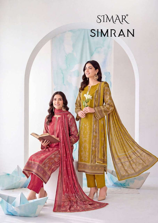 Glossy Simran Pure Viscose Corduroy Digital Print Dress Material