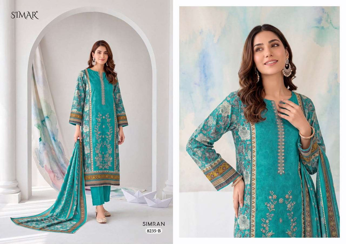 Glossy Simran Pure Viscose Corduroy Digital Print Dress Material