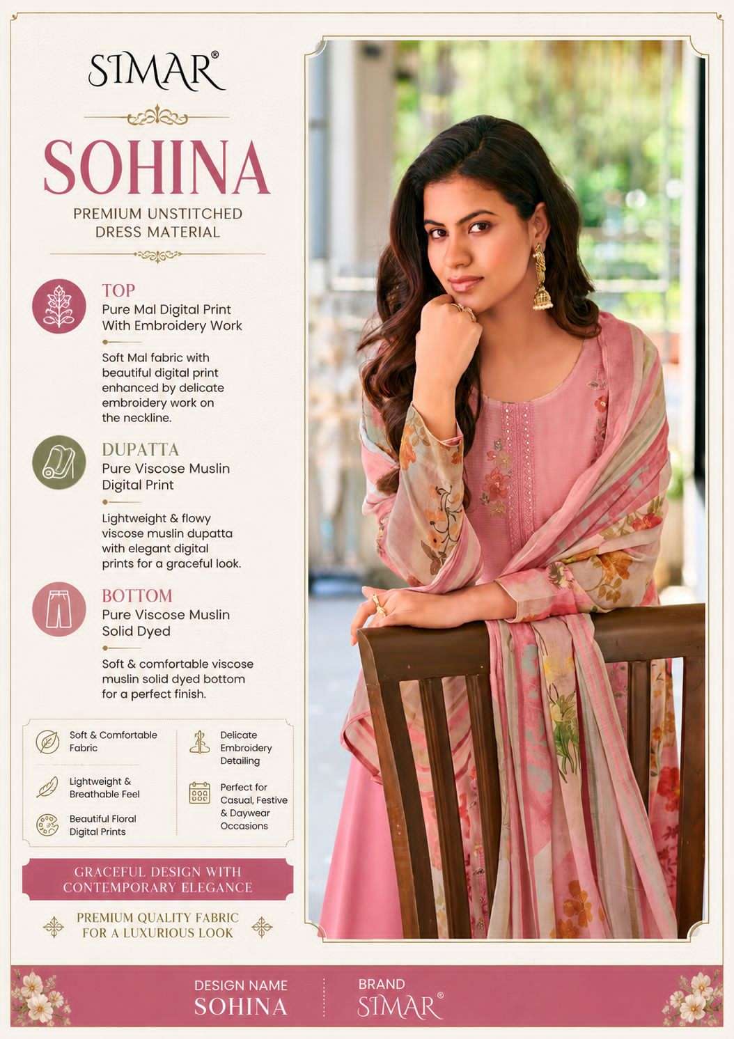 Glossy Sohina Pure Mal Digital Printed Dress Material