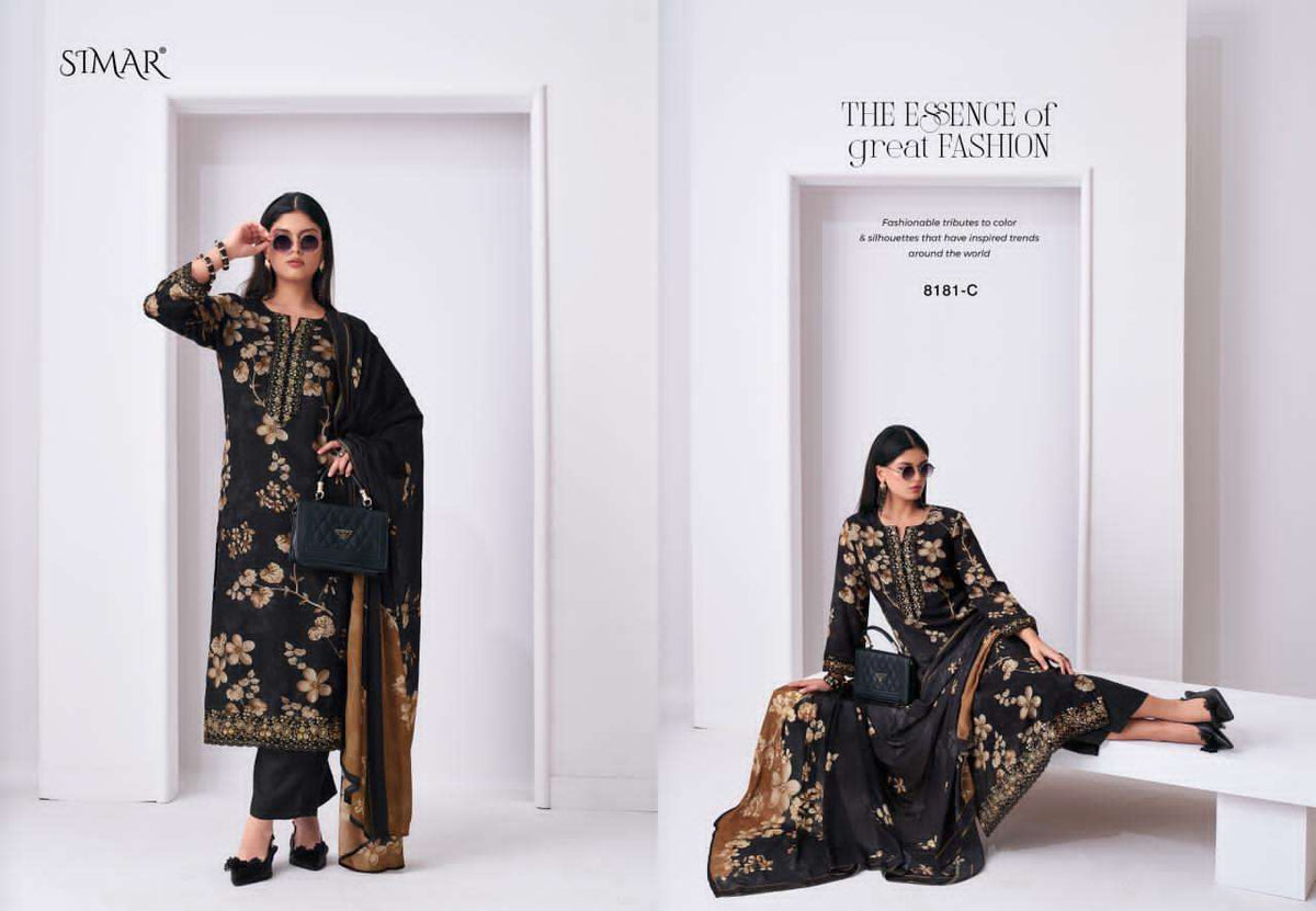 Glossy Tehzeeb Viscose Muslin Dress Material