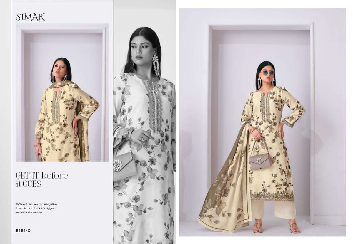 Glossy Tehzeeb Viscose Muslin Dress Material