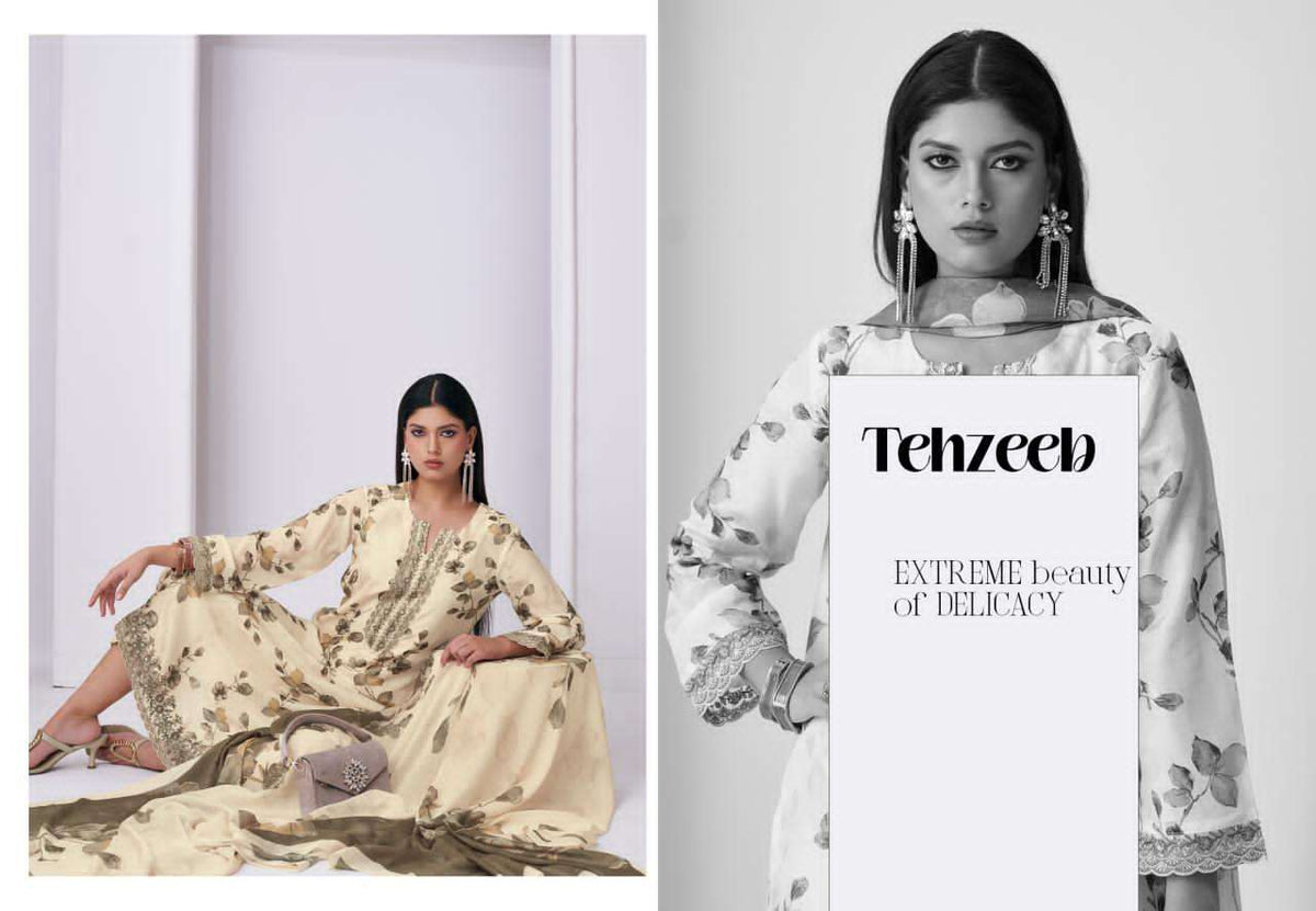 Glossy Tehzeeb Viscose Muslin Dress Material